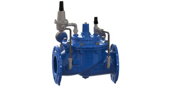 नायलॉन सुदृढीकरण के साथ EPDM डायाफ्राम वाटर प्रेशर रिड्यूसिंग वाल्व, फ्लैंज कनेक्शन EN1092-2 और GGG50 सामग्री के साथ