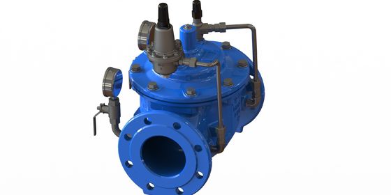 नायलॉन सुदृढीकरण के साथ EPDM डायाफ्राम वाटर प्रेशर रिड्यूसिंग वाल्व, फ्लैंज कनेक्शन EN1092-2 और GGG50 सामग्री के साथ