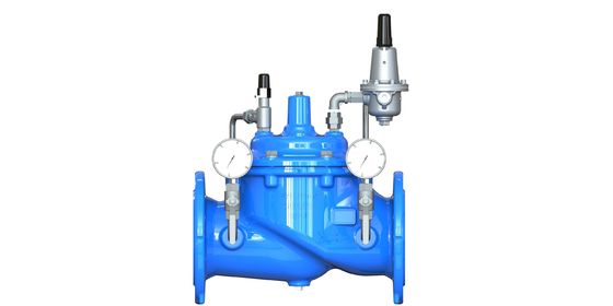 नायलॉन सुदृढीकरण EPDM डायफ्राम GGG50 सामग्री और SS304 सीट के साथ पानी के दबाव को कम करने वाला वाल्व
