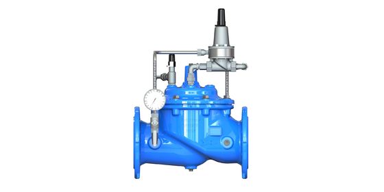 PN25 अधिकतम दबाव और 0-80°C ऑपरेटिंग तापमान के साथ डक्टाइल आयरन प्रेशर सस्टेनिंग वाल्व